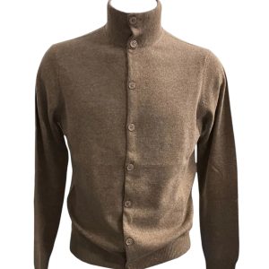 Malo - Cardigan a lupetto con bottoni in lana e cashmere écru