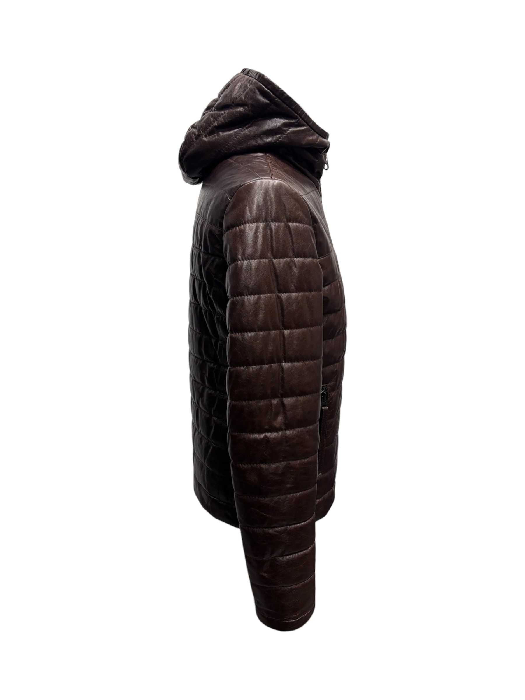 Raphael - Giubbotto in pelle testa di moro con cappuccio - 48 - immagine 2