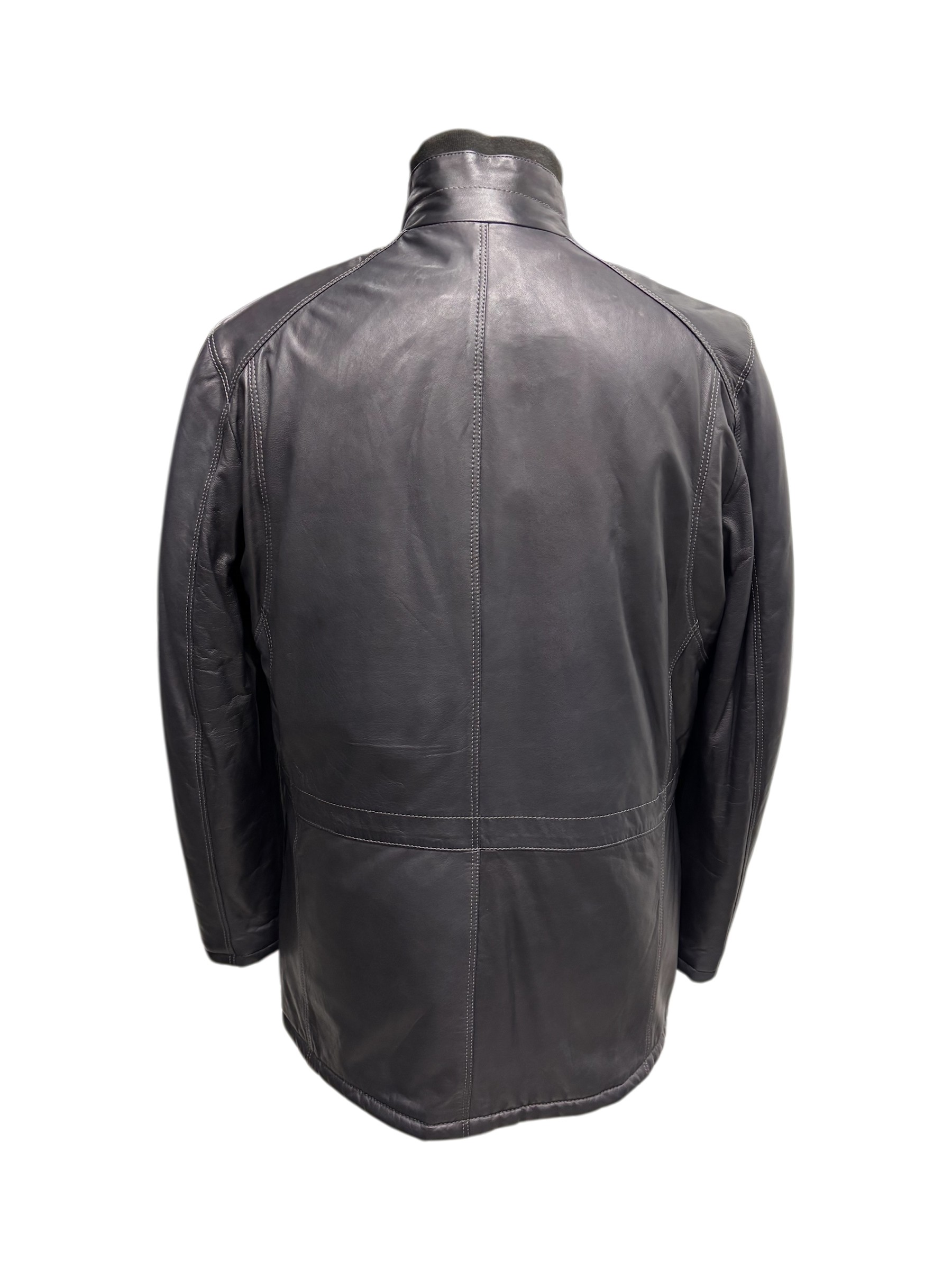 Bugatti - Giaccone in pelle blu uomo - 48 - immagine 3