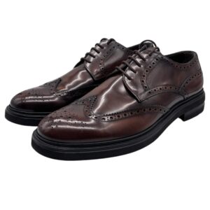 Franco Fedele - Scarpe derby uomo in pelle tamponata marrone - 42