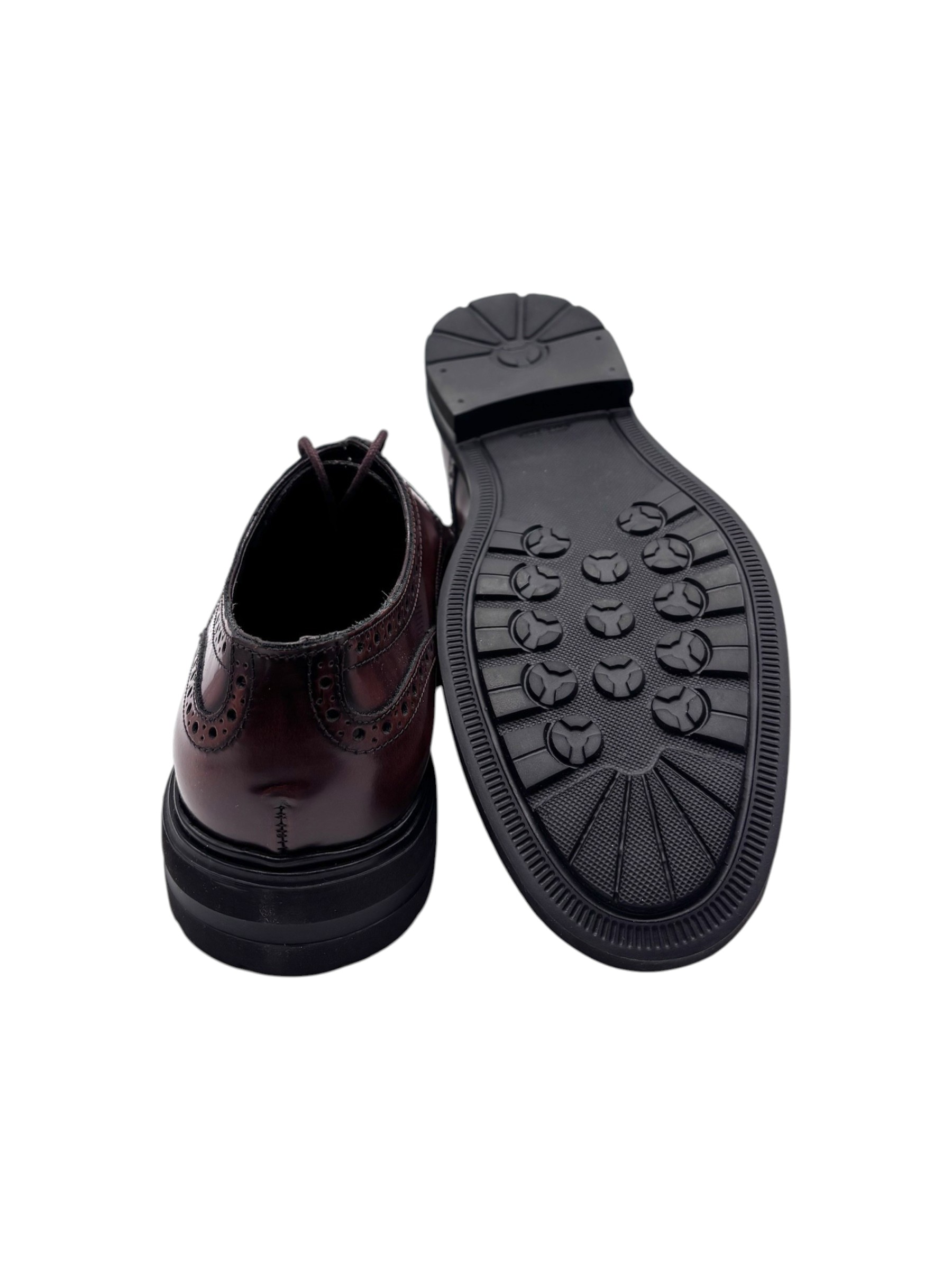 Franco Fedele - Scarpe derby uomo in pelle tamponata marrone - 42 - immagine 4
