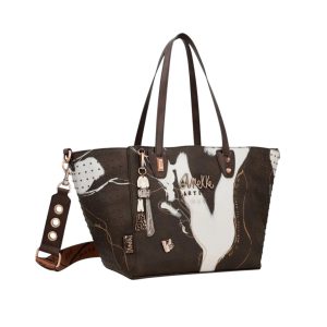 Anekke - Borsa a spalla in pelle vegana fantasia marrone 37781-268