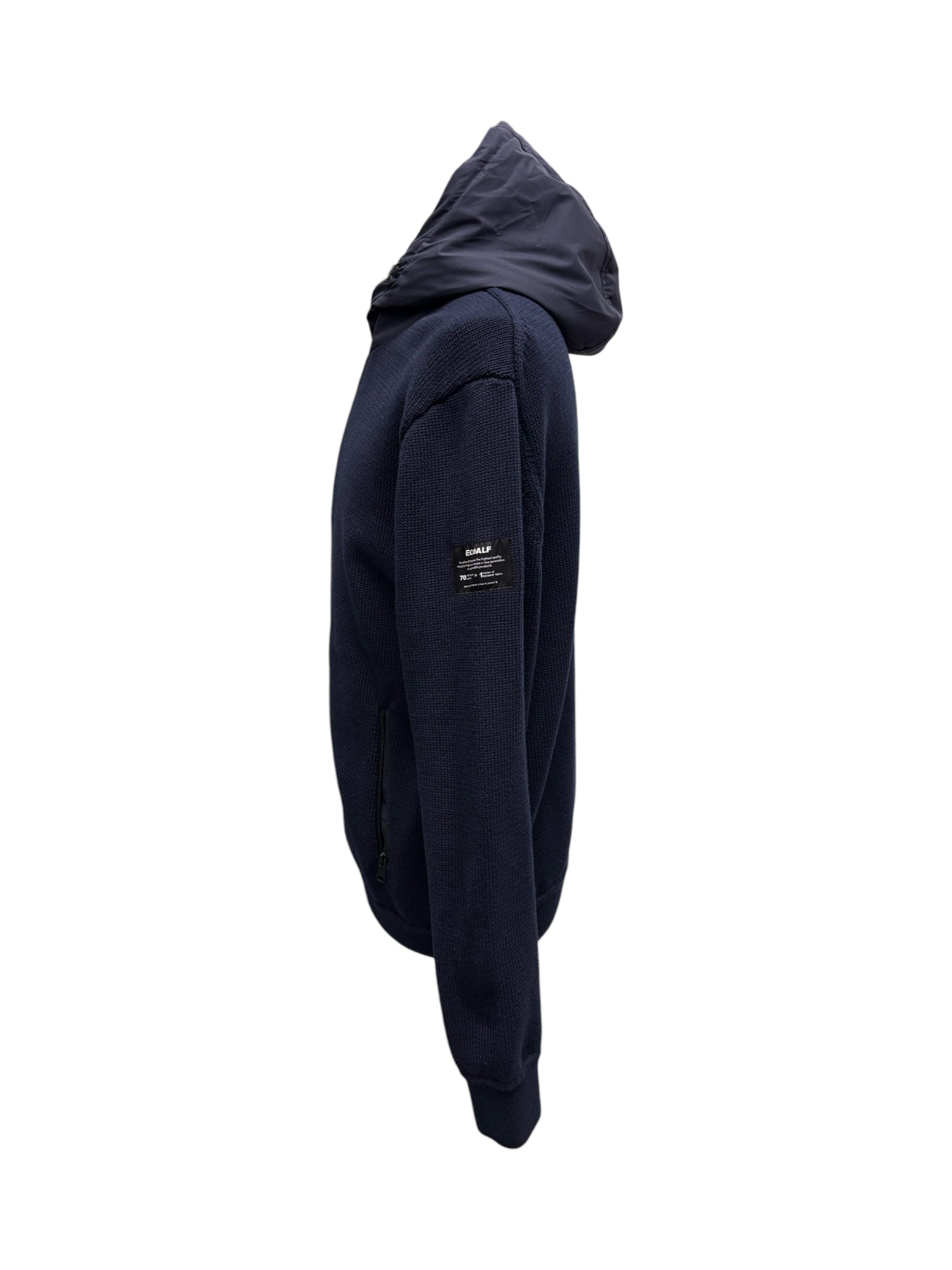 Ecoalf - Felpa blu lavorata a maglia uomo - L - immagine 2