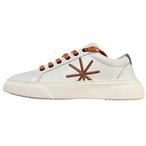 Manuel Ritz - Sneakers in pelle bianco con logo ricamato uomo