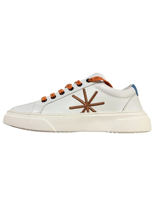 Manuel Ritz - Sneakers in pelle bianco con logo ricamato uomo