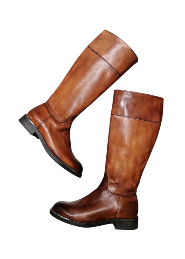 Brecos - EU/37 - Stivali al ginocchio donna in pelle marrone - immagine 2