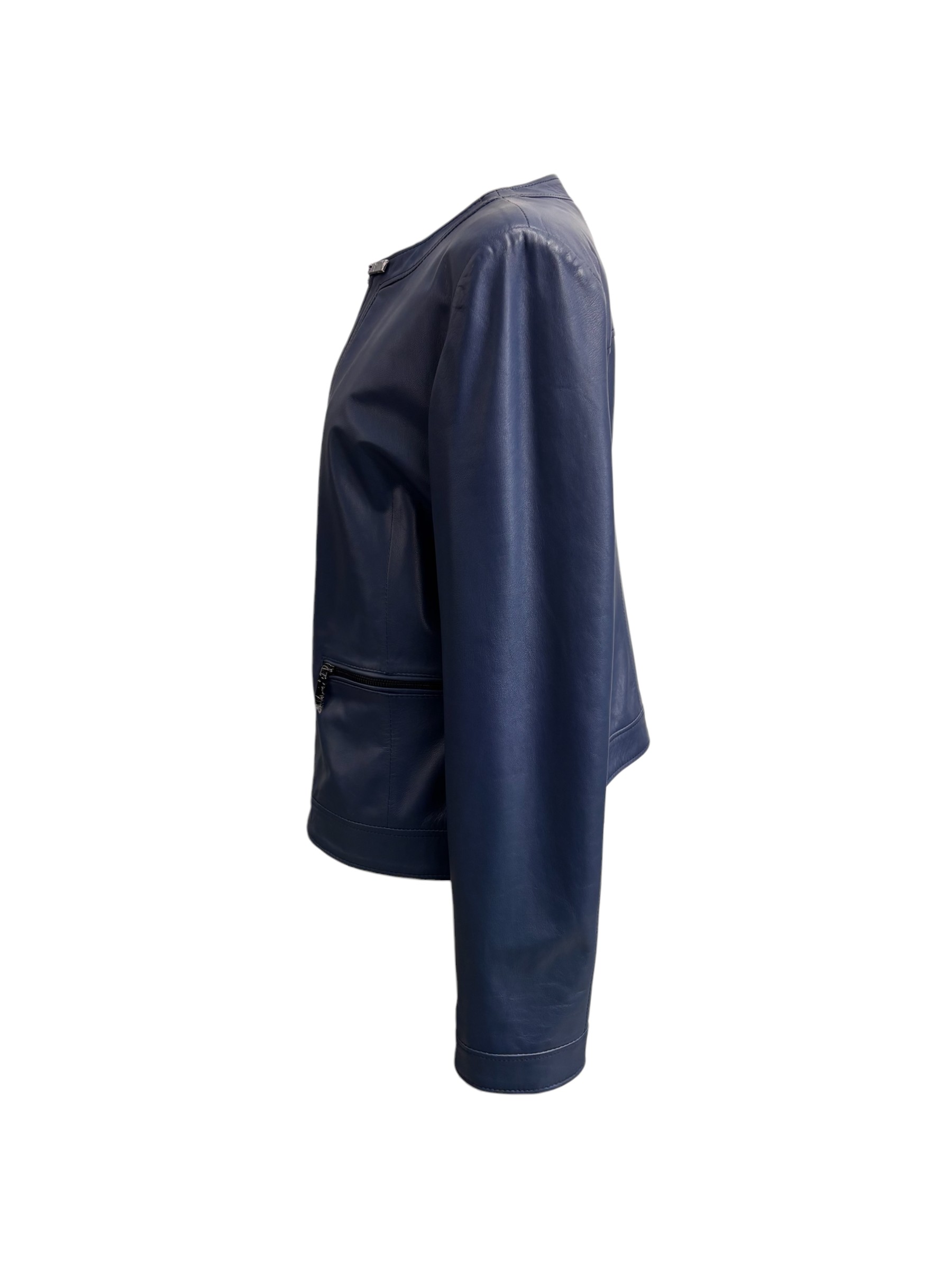 Raphael - Giubbino donna in pelle blu - 48 - immagine 2