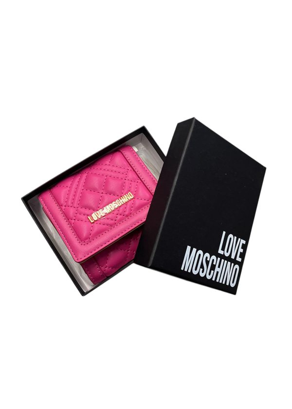 Love Moschino - Portafoglio in pelle ecologica rosa fucsia - immagine 3