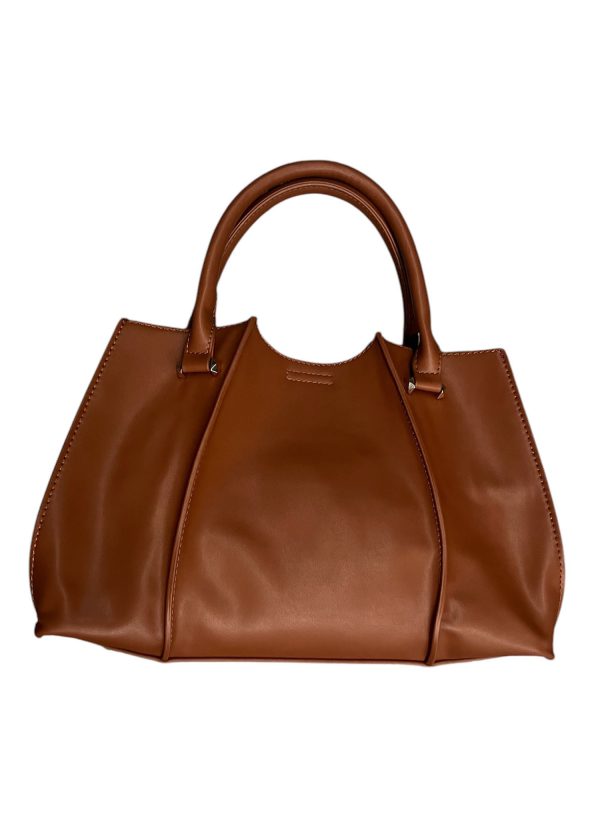 Cristina Effe - Borsa a mano in pelle ecologica colore cuoio - immagine 2