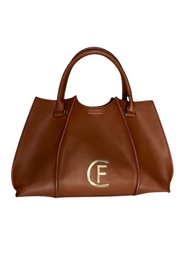 Cristina Effe - Borsa a spalla in pelle ecologica colore cuoio