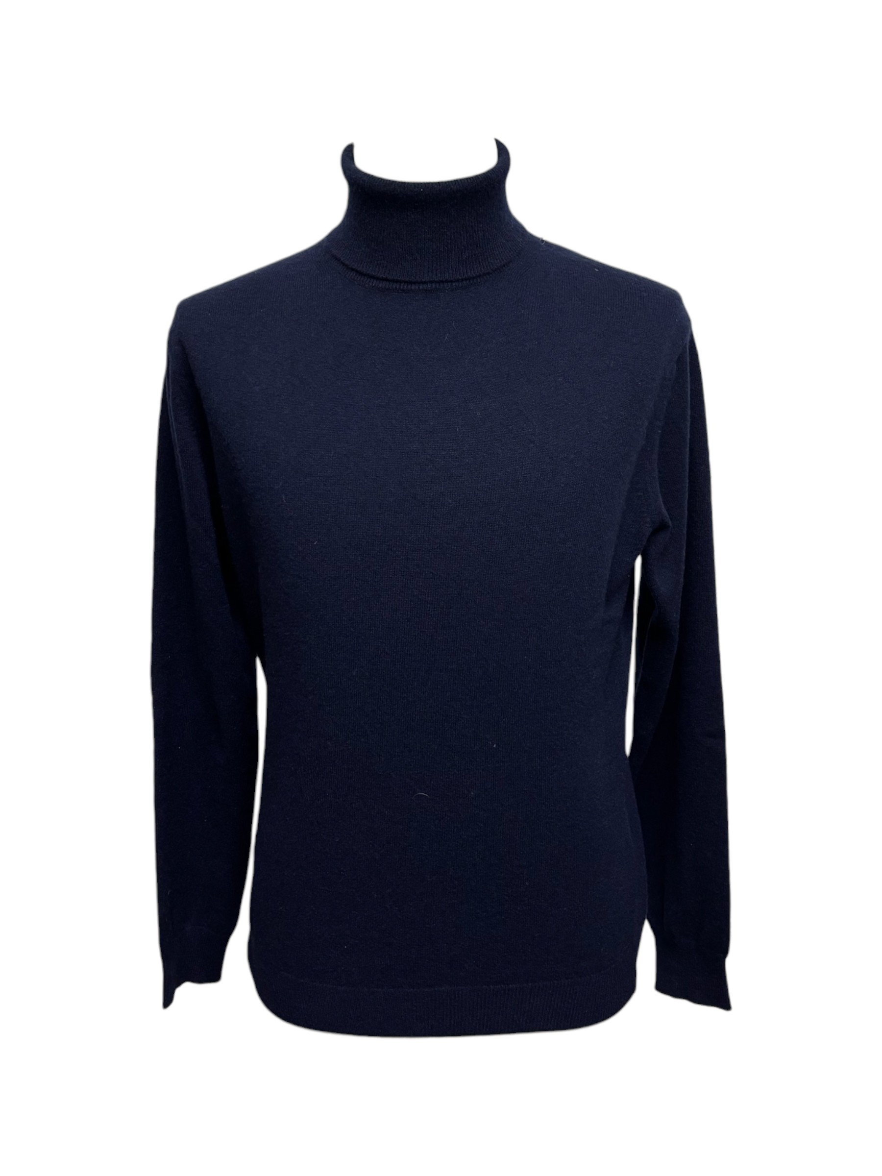 Malo - Maglione a dolcevita in cashmere blu scuro - L
