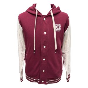 Iceberg - Felpa bordeaux e bianca con cappuccio uomo