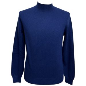 Malo - Maglione a lupetto in lana e cashmere bluette - S