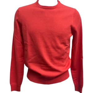 Malo - Maglia a girocollo in filo di lana e cashmere salmone