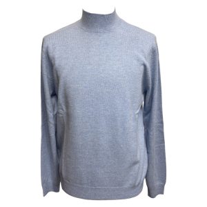 Malo - Maglione a lupetto in lana e cashmere azzurro