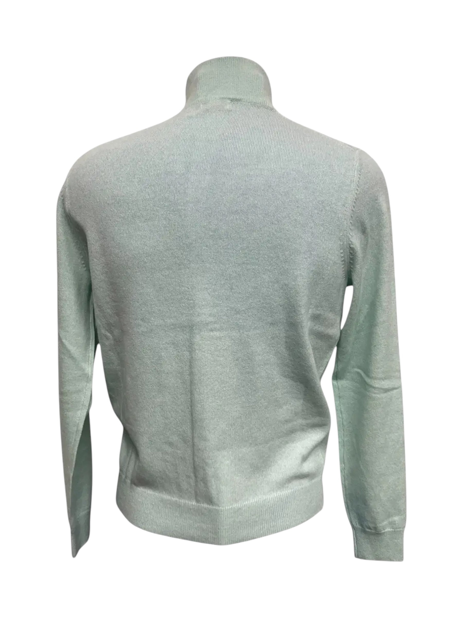 Malo - Cardigan a lupetto con bottoni in lana e cashmere acquamarina - L - immagine 3