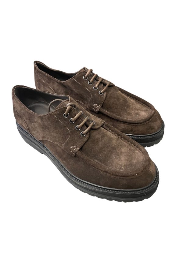Franco Fedele - EU/42 - Scarpe derby uomo in pelle scamosciata marrone - immagine 3