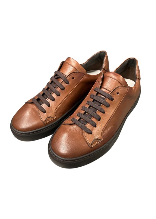 Raphael - Sneaker basso in pelle marrone Atena/Furore Fango