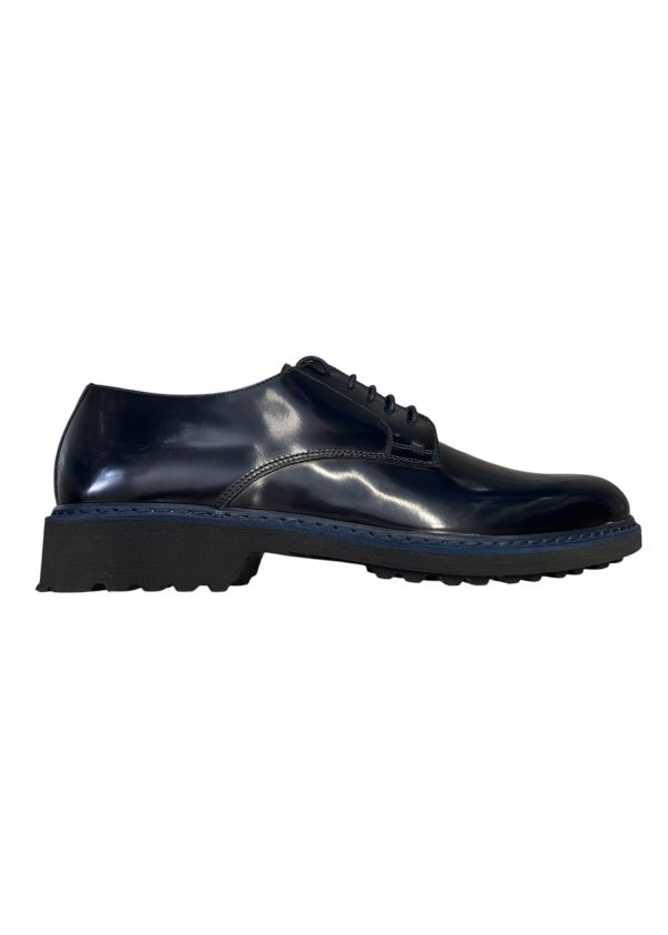 Max Goldwyn - EU/43 - Scarpe derby in pelle di vitello spazzolato blu - immagine 3
