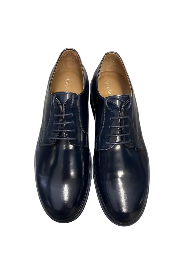 Max Goldwyn - EU/43 - Scarpe derby in pelle di vitello spazzolato blu