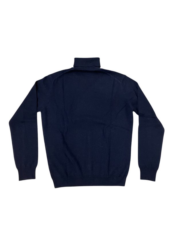 Malo - Maglione a dolcevita in cashmere blu scuro uomo