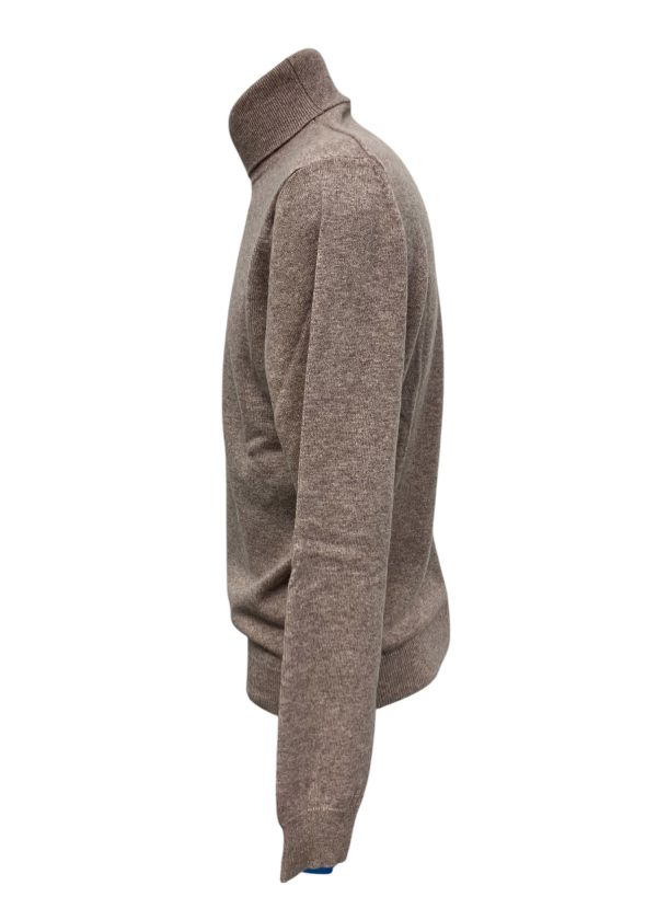 Malo - Maglione a dolcevita in cashmere beige écru uomo - immagine 3