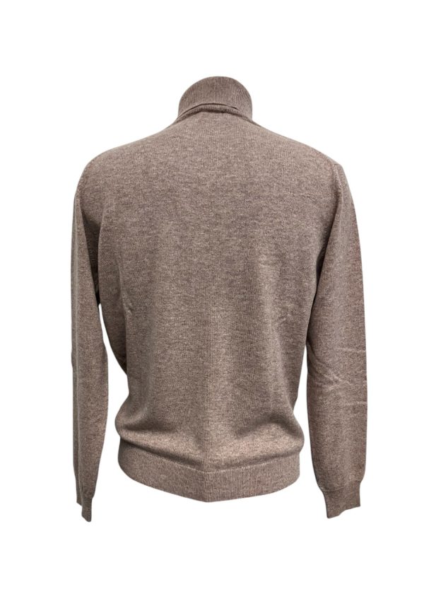 Malo - Maglione a dolcevita in cashmere beige écru uomo - immagine 2