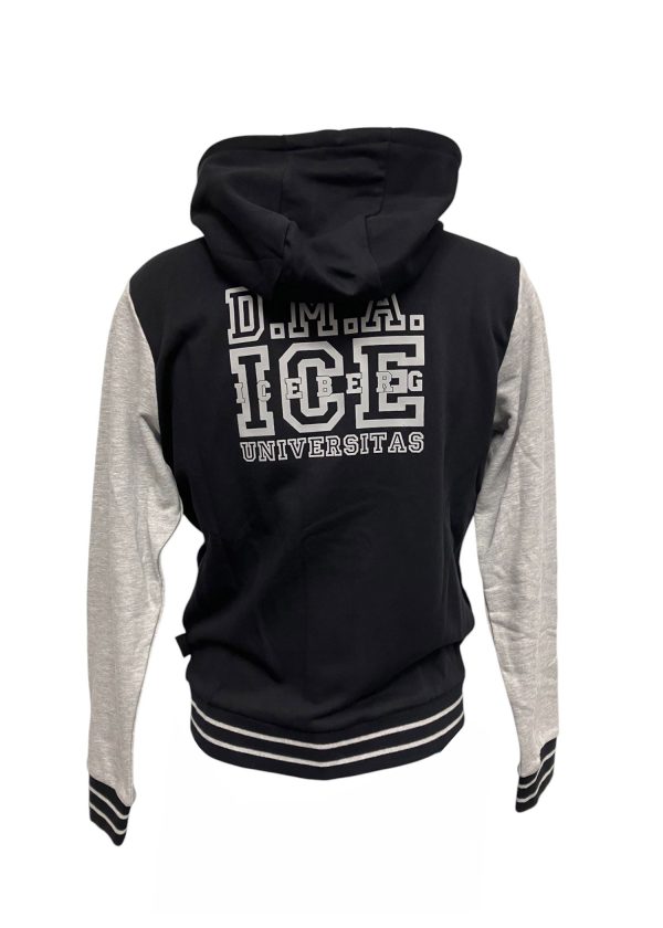 Iceberg - Felpa con cappuccio in cotone grigio nero uomo - immagine 2