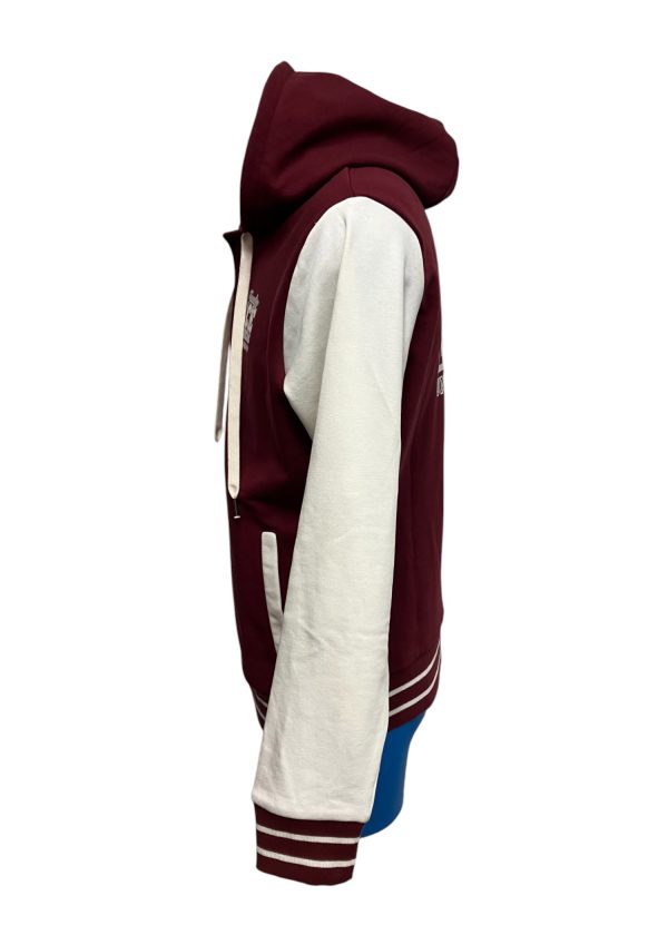 Iceberg - Felpa con cappuccio in cotone bordeaux bianco uomo - immagine 3