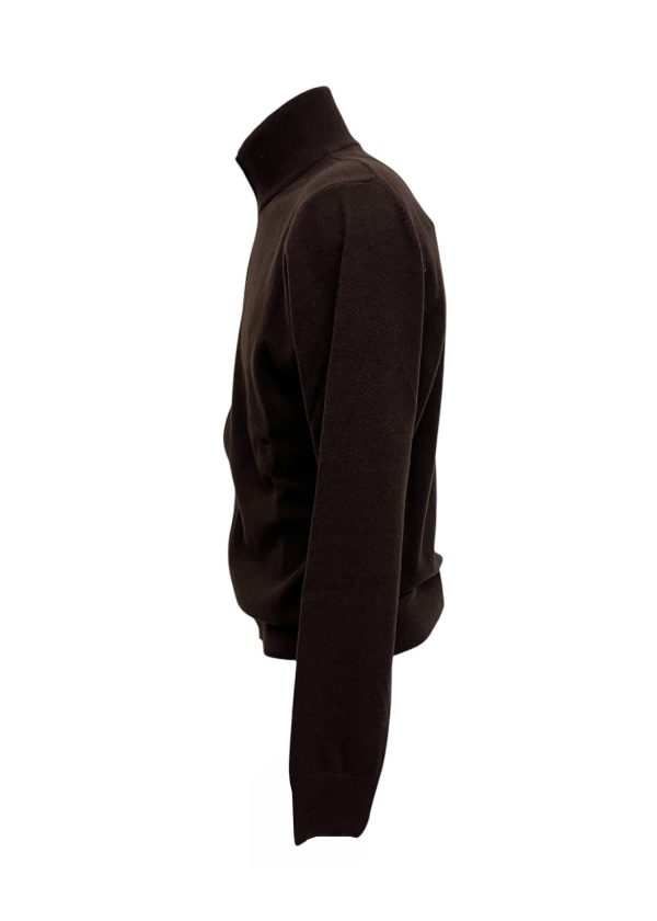 Malo - Cardigan con cerniera in cashmere marrone IUM001 F1C02 - immagine 3
