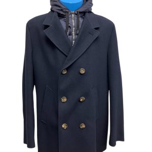 Bugatti - Giubbotto cappotto corto blu scuro uomo