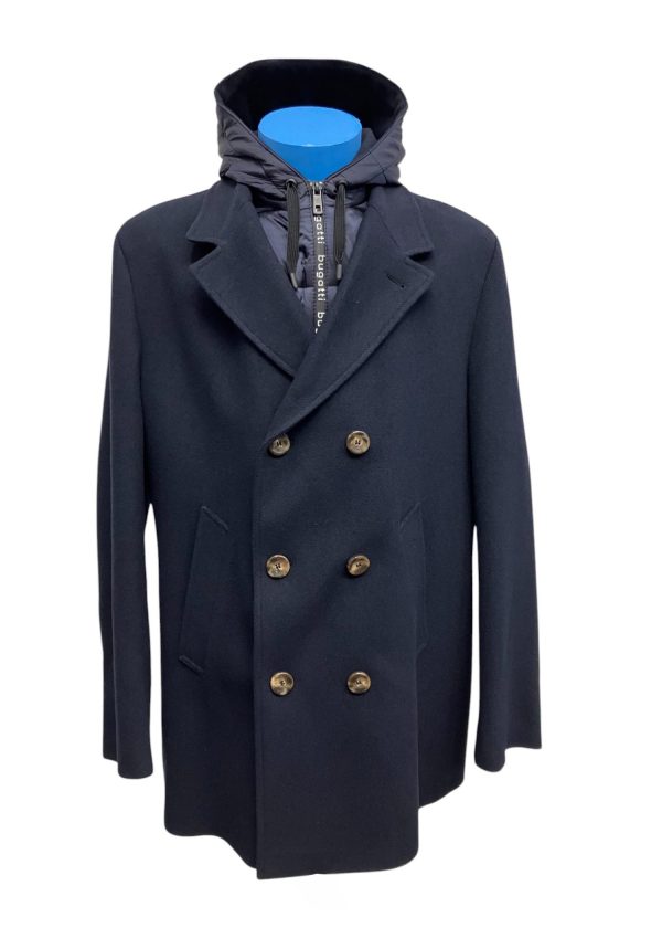 Bugatti - Giubbotto cappotto corto blu scuro uomo