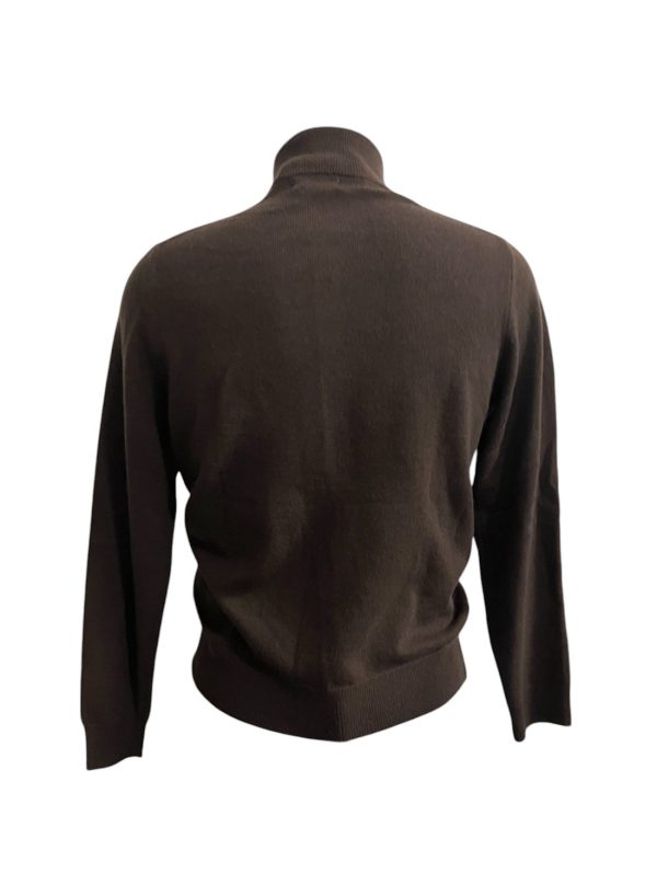 Zenobi - Cardigan a lupetto con bottoni in lana e cashmere marrone scuro - immagine 3
