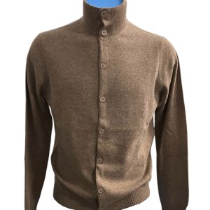 Malo - Cardigan a lupetto con bottoni in lana e cashmere écru