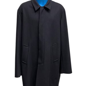 Versace Collection - IT/58 - Cappotto sfoderato in lana e poliammide blu scuro