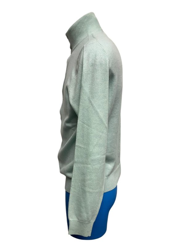 Malo - Cardigan a lupetto con bottoni in lana e cashmere acquamarina - immagine 2