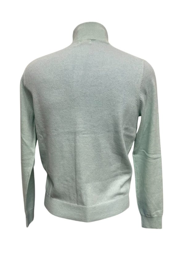 Malo - Cardigan a lupetto con bottoni in lana e cashmere acquamarina - immagine 3