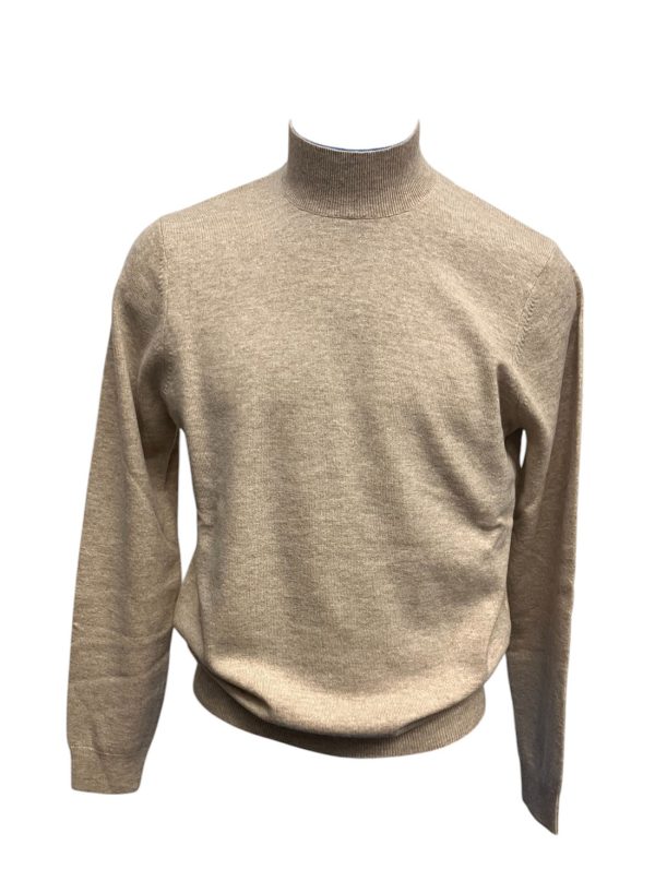 Malo - Maglione a lupetto in lana e cashmere beige