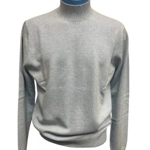 Malo - Maglione a lupetto in lana e cashmere azzurro