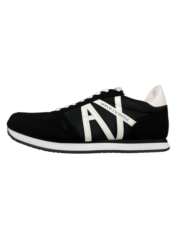 Armani Exchange - Sneaker basso in misto di materiali nero