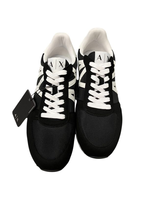 Armani Exchange - Sneaker basso in misto di materiali nero - immagine 3