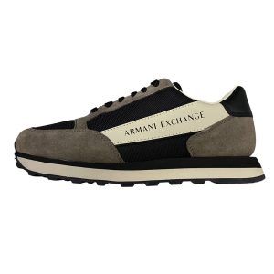 Armani Exchange - Sneakers in misto di materiali nero taupe