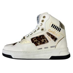Gaëlle Paris - EU/ 37 - Scarponcini in misto di materiali bianco e leopardato