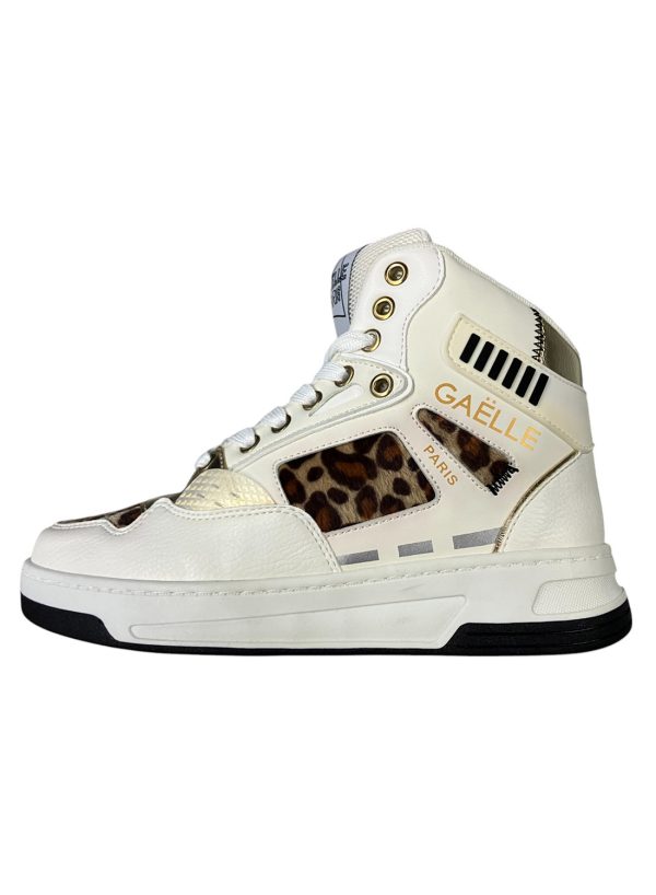 Gaëlle Paris - EU/ 37 - Scarponcini in misto di materiali bianco e leopardato