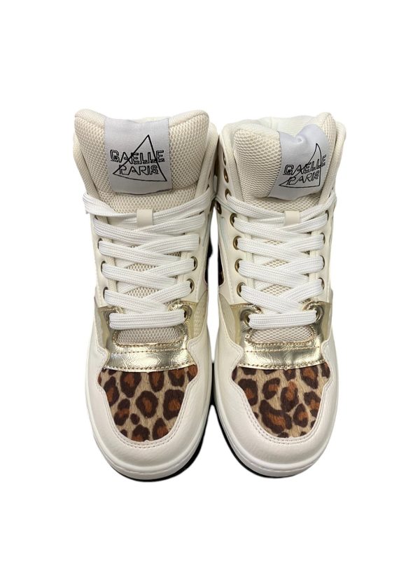 Gaëlle Paris - EU/ 37 - Scarponcini in misto di materiali bianco e leopardato - immagine 3