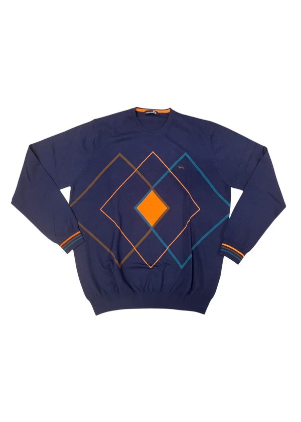 Harmont & Blaine - Maglione a girocollo in cotone e lana multicolore