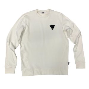 Iceberg - Felpa in cotone colore panna logo delicato uomo