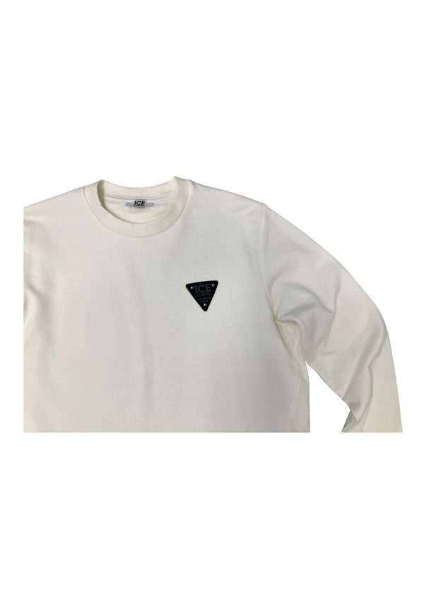 Iceberg - Felpa in cotone colore panna logo delicato uomo - immagine 3