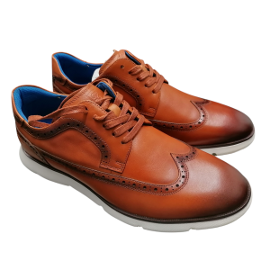 Zenobi - Scarpe stringate ultra leggere in pelle marrone cognac sfumato