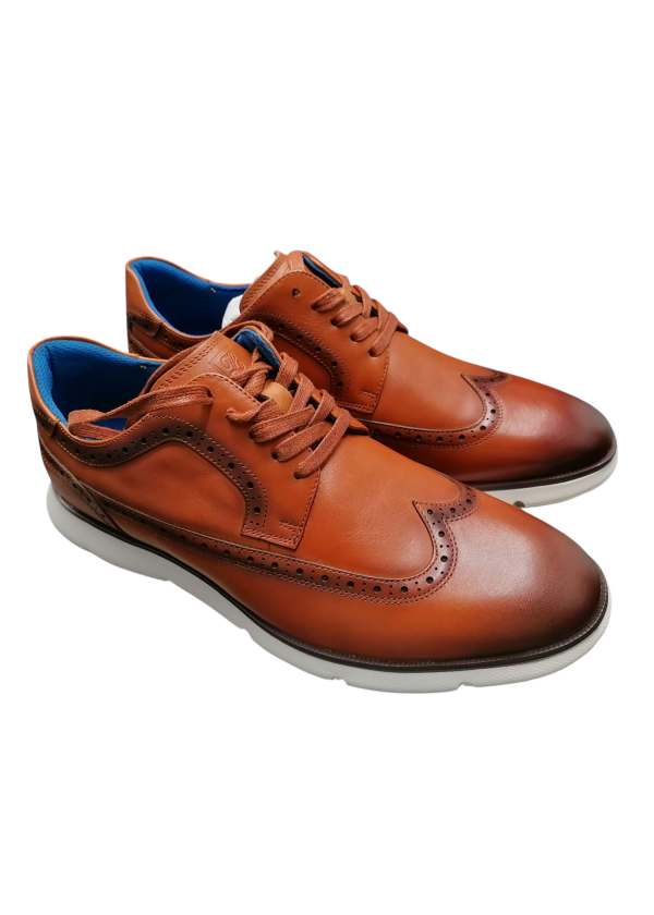 Zenobi - Scarpe stringate ultra leggere in pelle marrone cognac sfumato